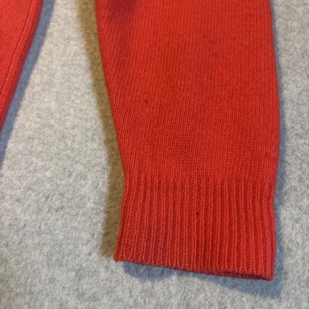 Casual Corner 100% Lambs Wool Red Cardigan Sweater Men's L Button Up‎ W/ Pockets